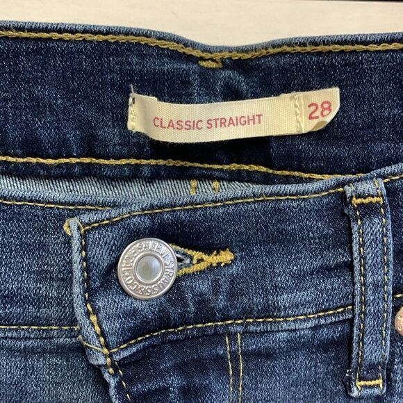 Levi’s Classic Straight Blue Mid-Rise Faded Straight Leg Jeans Size 28 - Picture 5 of 12